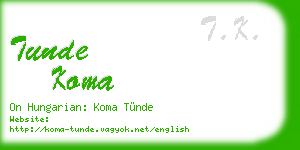 tunde koma business card